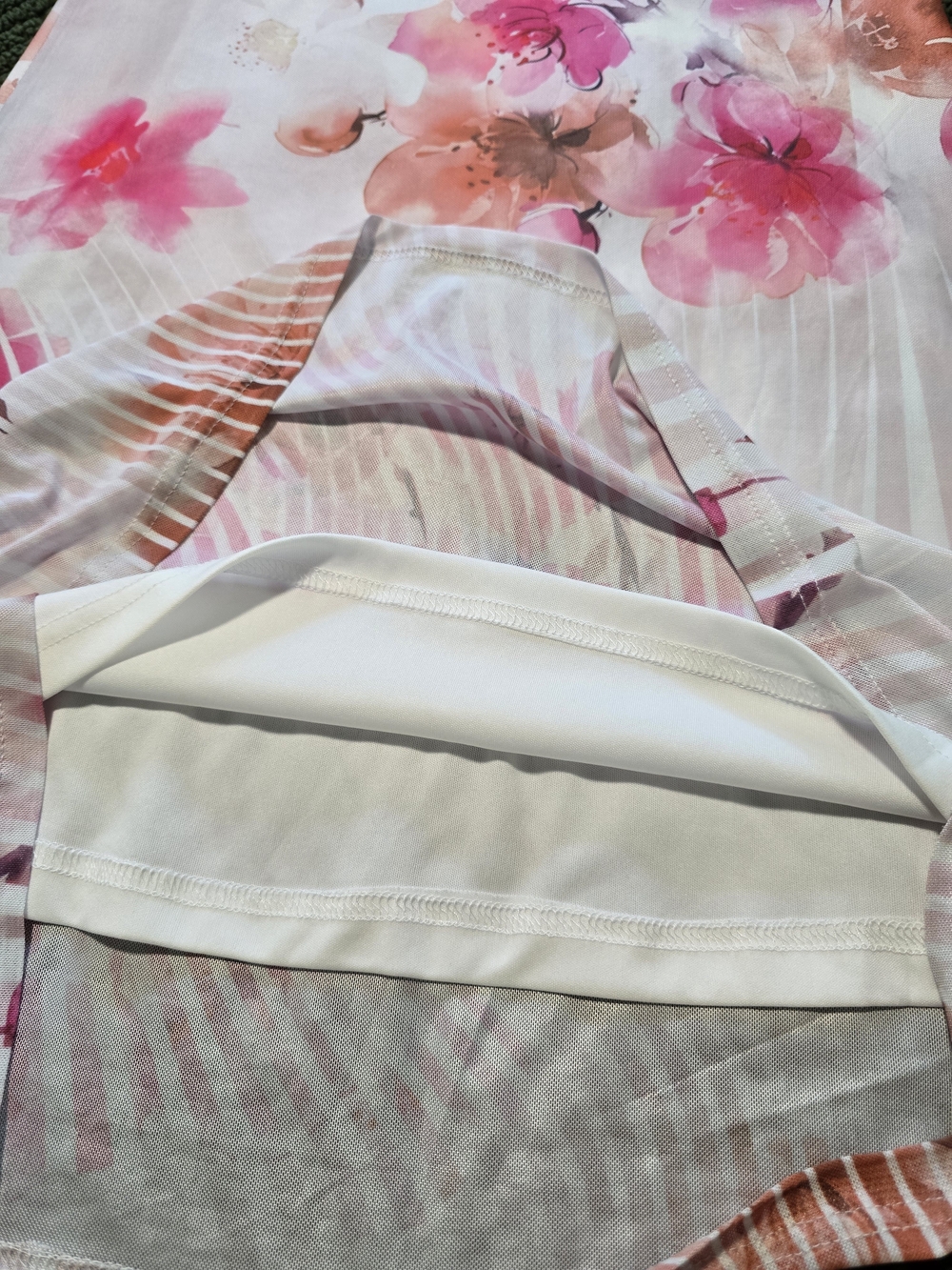 Fashion Nova Kyoto Floral Mesh Maxi Skirt Set - White & Pink Size Small Romantic - Picture 9 of 12